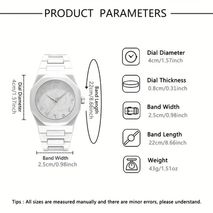 Set of 2 Arabic Aura Watch for Men & Women – Black & White